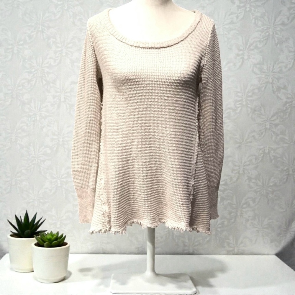 Blue Moon Anthropology Knit Boho Hi Lo Distressed Sweater